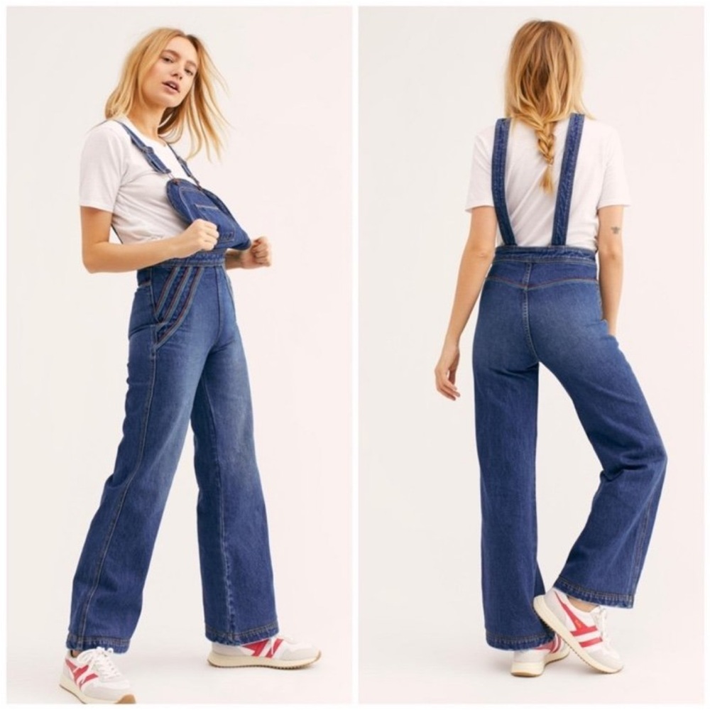 We The Free Chasing Rainbows Denim Overalls - Picture 8 of 10